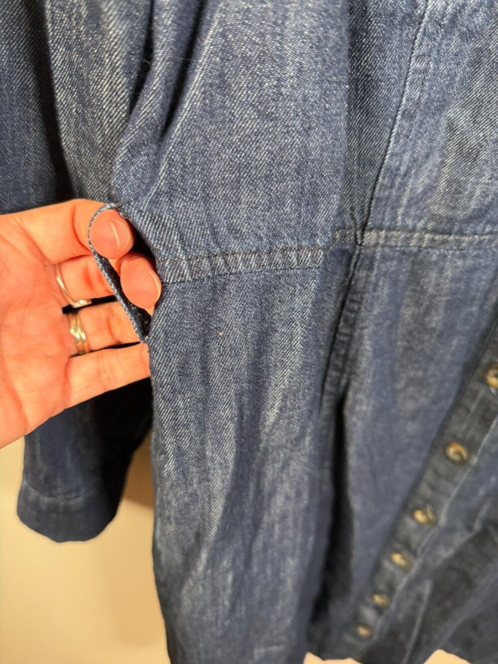 Boden Denim Shirt Dress Size 14 Knee Length Long Sleeve Classic Work Office — image 6 of 8
